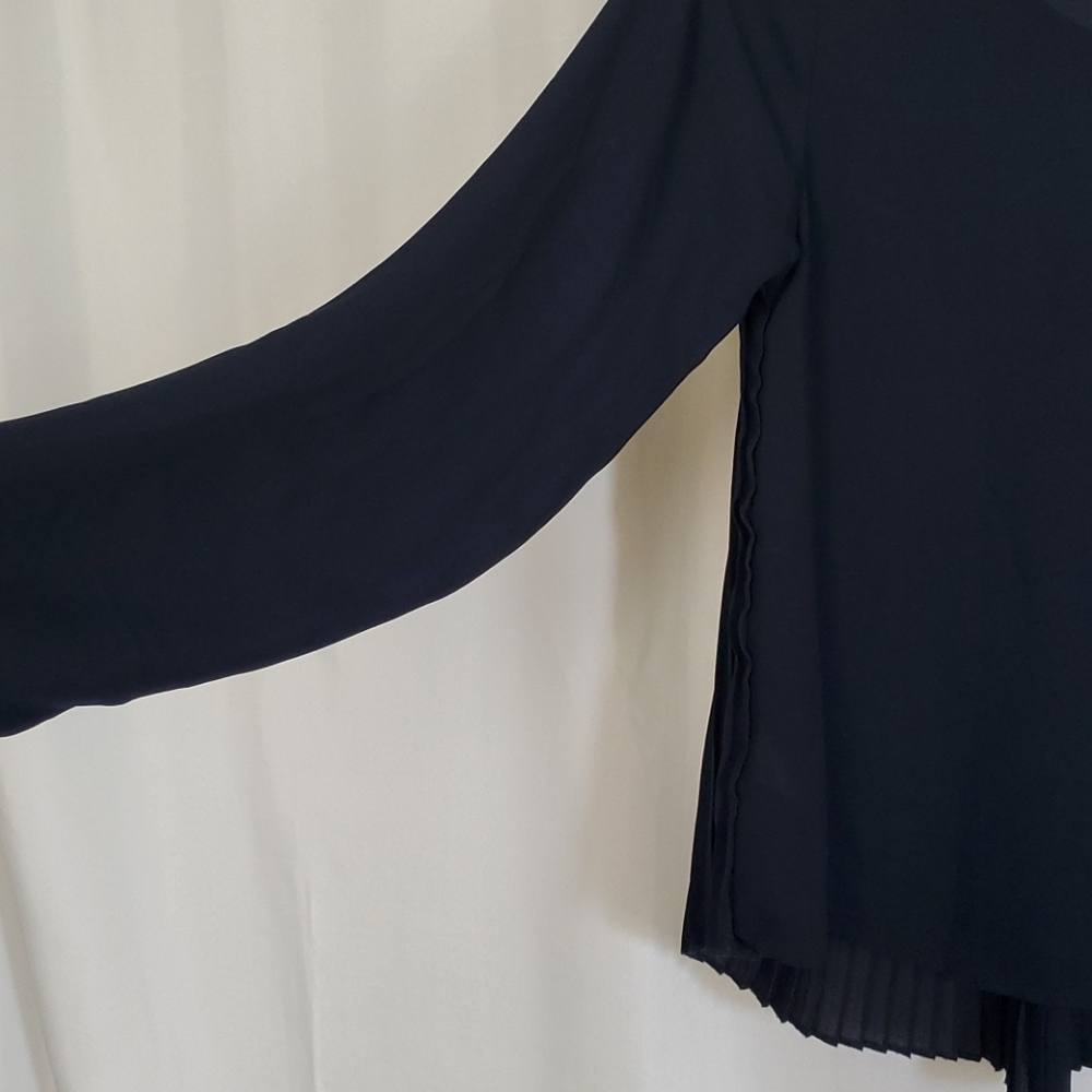 Elodie Women's Navy Small Long Sleeve Sheer Top - Picture 6 of 7